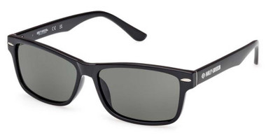 Harley-Davidson Men's Rectangular Injected Sunglasses, Shiny Black Frames - Wisconsin Harley-Davidson