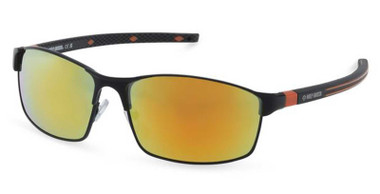Harley-Davidson Men's Square Metal Sunglasses, Shiny Black Frames & Mirror Lens - Wisconsin Harley-Davidson