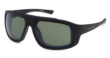 Harley-Davidson Men's Crusher Sunglasses, Matte Black Frames & Green Lenses - Wisconsin Harley-Davidson