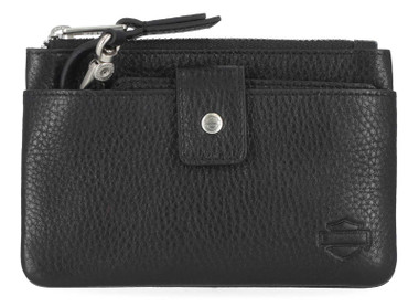 Harley-Davidson Women's Pebble Leather Bar & Shield Vintage Wallet - Black - Wisconsin Harley-Davidson