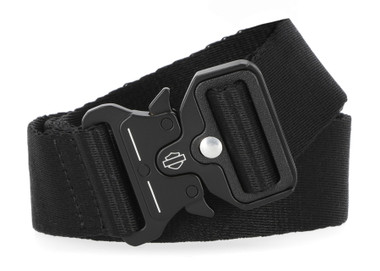 Harley-Davidson Men's Tactical Direct Injection Logo Rubber Patch Nylon Web Belt - Wisconsin Harley-Davidson