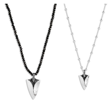 Harley-Davidson His & Hers Shield Necklace Set w/ Pyrite Beads - 22 & 16 Inch - Wisconsin Harley-Davidson