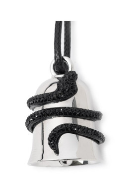 Harley-Davidson Contrasting Black Stone Snake Ride Bell - Silver Plating - Wisconsin Harley-Davidson