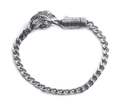 Harley-Davidson Men's 8" Stainless Steel Eagle Bracelet with Accent Stones - Wisconsin Harley-Davidson