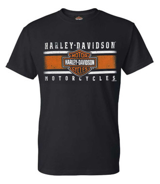 Harley-Davidson Men's Iconic Bar & Shield Crew-Neck Short Sleeve Shirt - Black - Wisconsin Harley-Davidson