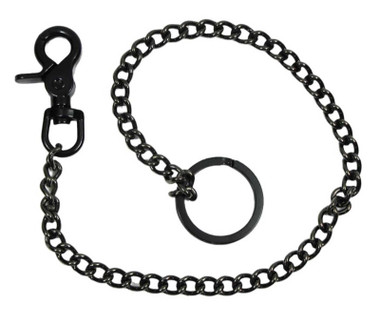Mascorro 18 inch Gun Metal Wallet Chain w/ Claw Hook & Key Ring - Black - Wisconsin Harley-Davidson