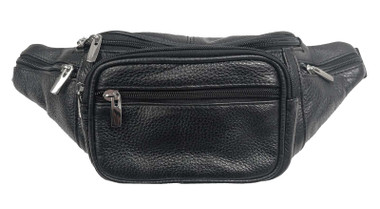 RCS Women's Genuine Leather Deluxe 'Fanny Pack' Adjustable Waistband - Black - Wisconsin Harley-Davidson