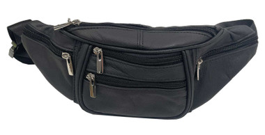 RCS Women's Genuine Leather Classic 'Fanny Pack' Adjustable Waistband - Black - Wisconsin Harley-Davidson