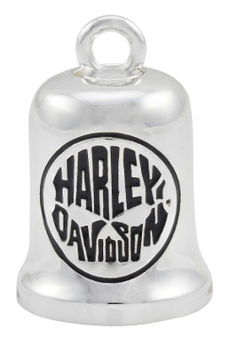 Harley-Davidson Motorcycle H-D Text Willie G Skull Ride Bell - Black On Silver - Wisconsin Harley-Davidson