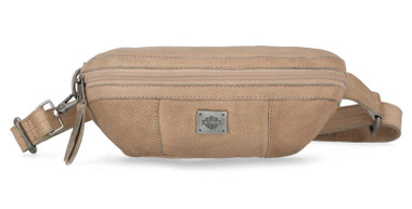Harley-Davidson Women's Washed Genuine Leather Hip Bag w/Adjustable Strap, Tan - Wisconsin Harley-Davidson