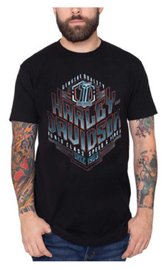 Harley-Davidson Men's Dark Ride Short Sleeve Crew-Neck Cotton T-Shirt - Black - Wisconsin Harley-Davidson