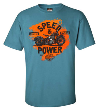 Harley-Davidson Men's Ride On Crew-Neck Short Sleeve Cotton T-Shirt, Blue - Wisconsin Harley-Davidson