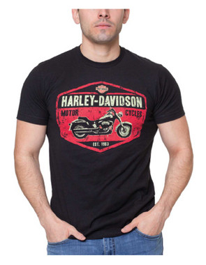 Harley-Davidson Men's Preserve Short Sleeve Crew-Neck Cotton T-Shirt - Coal - Wisconsin Harley-Davidson