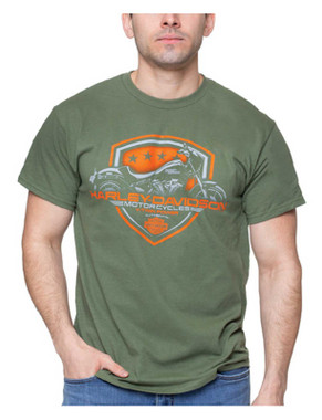 Harley-Davidson Men's Joyride Short Sleeve Crew-Neck T-Shirt - Military Green - Wisconsin Harley-Davidson