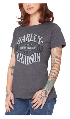 Harley-Davidson Women's New Vintage Short Sleeve Crew-Neck Tee - Nine Iron - Wisconsin Harley-Davidson