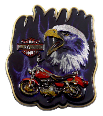 Harley-Davidson 1.5 inch. Faded Glory Bar & Shield Metal Pin, Gold Finish - Wisconsin Harley-Davidson