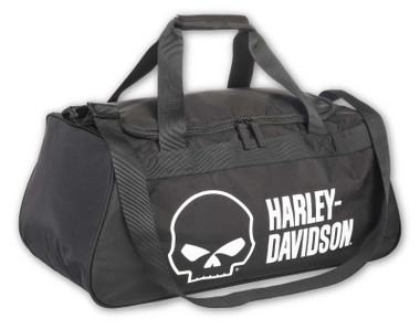 Harley-Davidson Willie G Skull Logo Duffel Bag w/ Side Shoe Pocket - Black - Wisconsin Harley-Davidson
