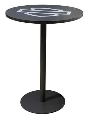 Harley-Davidson® Oil Can Bar & Shield Round Cafe Table, Black
