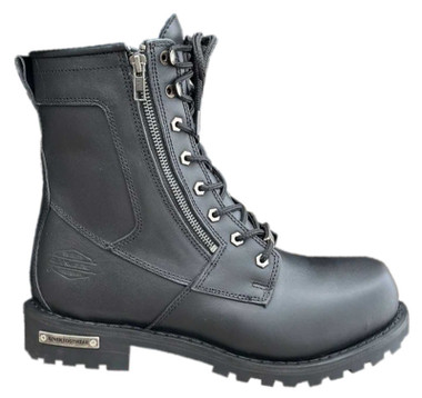 Unik Just for Bikers Men's Premium Leather Zipper Motorcycle Boots, Classic Black 10011-M - Wisconsin Harley-Davidson