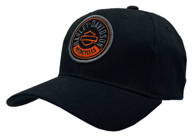 Harley-Davidson Men's Absorb Bar & Shield Stretch Fit Baseball Cap - Black - Wisconsin Harley-Davidson