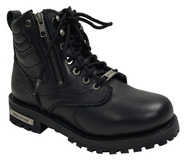 Unik Women's Premium Cowhide Leather Motorcycle Boots, Black 12002