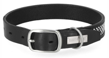 Harley-Davidson Leather Embellished H-D Logo Adjustable Pet Collar - Solid Black - Wisconsin Harley-Davidson