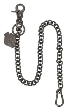 Harley-Davidson® Men's Gunmetal Bar & Shield 25 inch Wallet Chain
