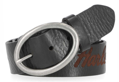 Harley-Davidson Women's Embossed H-D Turquoise Stone Leather Belt – Brown - Wisconsin Harley-Davidson