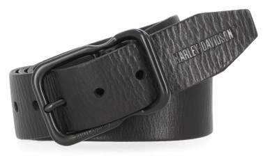 Harley-Davidson Men's Self Keeper Buckle Textured Leather Belt – Black - Wisconsin Harley-Davidson