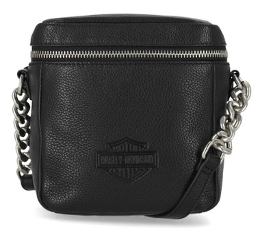 Harley-Davidson Women's Bar & Shield Chain Leather Crossbody Purse - Black - Wisconsin Harley-Davidson