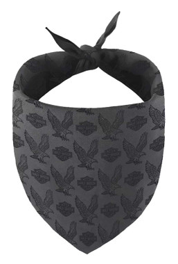 Harley-Davidson Repeat Bar & Shield Pet Tie Bandana - Large/X-Large, Gray - Wisconsin Harley-Davidson