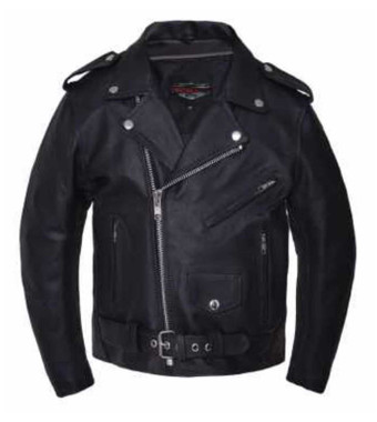 UNIK Boy's Premium Leather Biker Style Jacket - Classic Black - Wisconsin Harley-Davidson