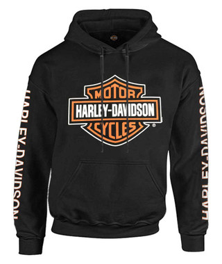 Harley-Davidson Men's Large Bar & Shield Logo Pullover Hoodie, Black - Wisconsin Harley-Davidson