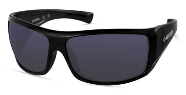 Harley-Davidson Men's Sport Wrap Wide Sunglasses, Shiny Black w/ Smoke Lens - Wisconsin Harley-Davidson