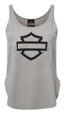 Harley-Davidson タンクトップ Harley-Davidson® Women's Bar & Shield Sleeveless Tank Top - Gray