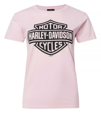Harley-Davidson Women's Bar & Shield Logo Short Sleeve Crew-Neck T-Shirt, Pink - Wisconsin Harley-Davidson
