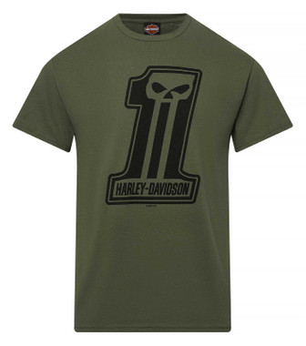Harley-Davidson Men's Dark Trait Short Sleeve Crew-Neck T-Shirt, Military Green - Wisconsin Harley-Davidson