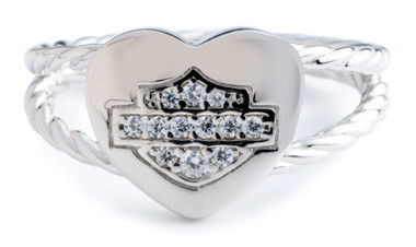 Harley-Davidson® Women's Embellished Bar & Shield Logo Ring