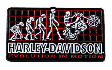 Harley-Davidson 1.5 inch. Evolution In Motion Motorcycle Metal Pin, Black Finish - Wisconsin Harley-Davidson