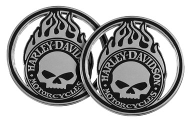 Harley-Davidson Willie G Skull Flame Cutout Metal Challenge Coin- 1.75in, Silver - Wisconsin Harley-Davidson