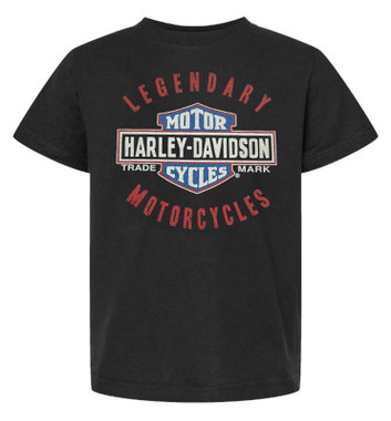 Harley-Davidson Little Boys' Legendary Bar & Shield Short Sleeve Tee - Black - Wisconsin Harley-Davidson