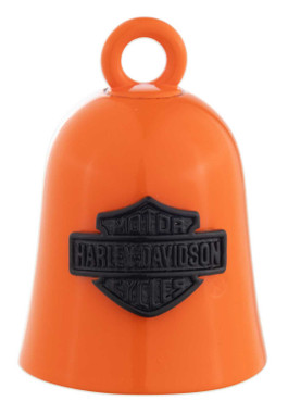 Harley-Davidson Engraved Bar & Shield Logo Ride Bell, Orange & Black - Wisconsin Harley-Davidson