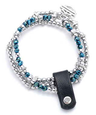 Harley-Davidson® Women's Set of Two Crystal Charm Logos Stretch