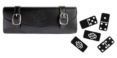 Harley-Davidson Off Road Games Saddlebag 28 Piece Dominoes Travel Set, Black - Wisconsin Harley-Davidson