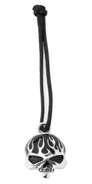 Harley-Davidson HD Skull Head With Black Flames Ride Bell With Tie, Black - Wisconsin Harley-Davidson