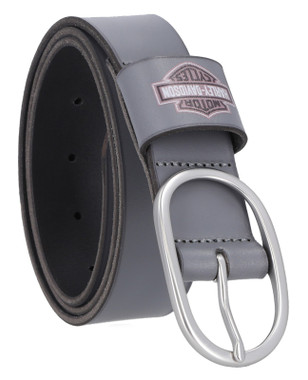 Harley-Davidson Women's Direct Bar & Shield Keeper Genuine Leather Belt - Gray - Wisconsin Harley-Davidson