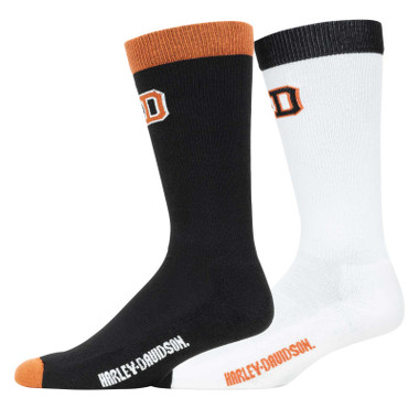 Harley-Davidson Men's 2-Pack H-D Varsity Logo Moisture Wicking Mid-Calf Socks - Wisconsin Harley-Davidson
