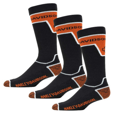 Harley-Davidson Men's Victory Compression Moisture Wicking Socks, 3 Pairs - Wisconsin Harley-Davidson