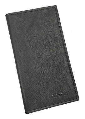 Derringer Men's Premium Leather Classic Bi-Fold Wallet, Smooth Solid Black - Wisconsin Harley-Davidson