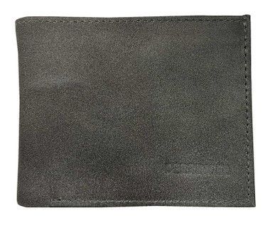 Derringer Men's Premium Leather Classic Bi-Fold Wallet, Smooth Solid Gray - Wisconsin Harley-Davidson
